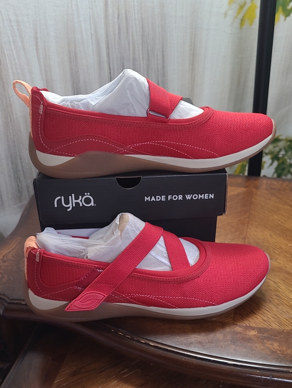 New in box! Ryka Era Womens 7.5 Red Slip On Mary Jane Flat Comfy Sneakers - Picture 1 of 7